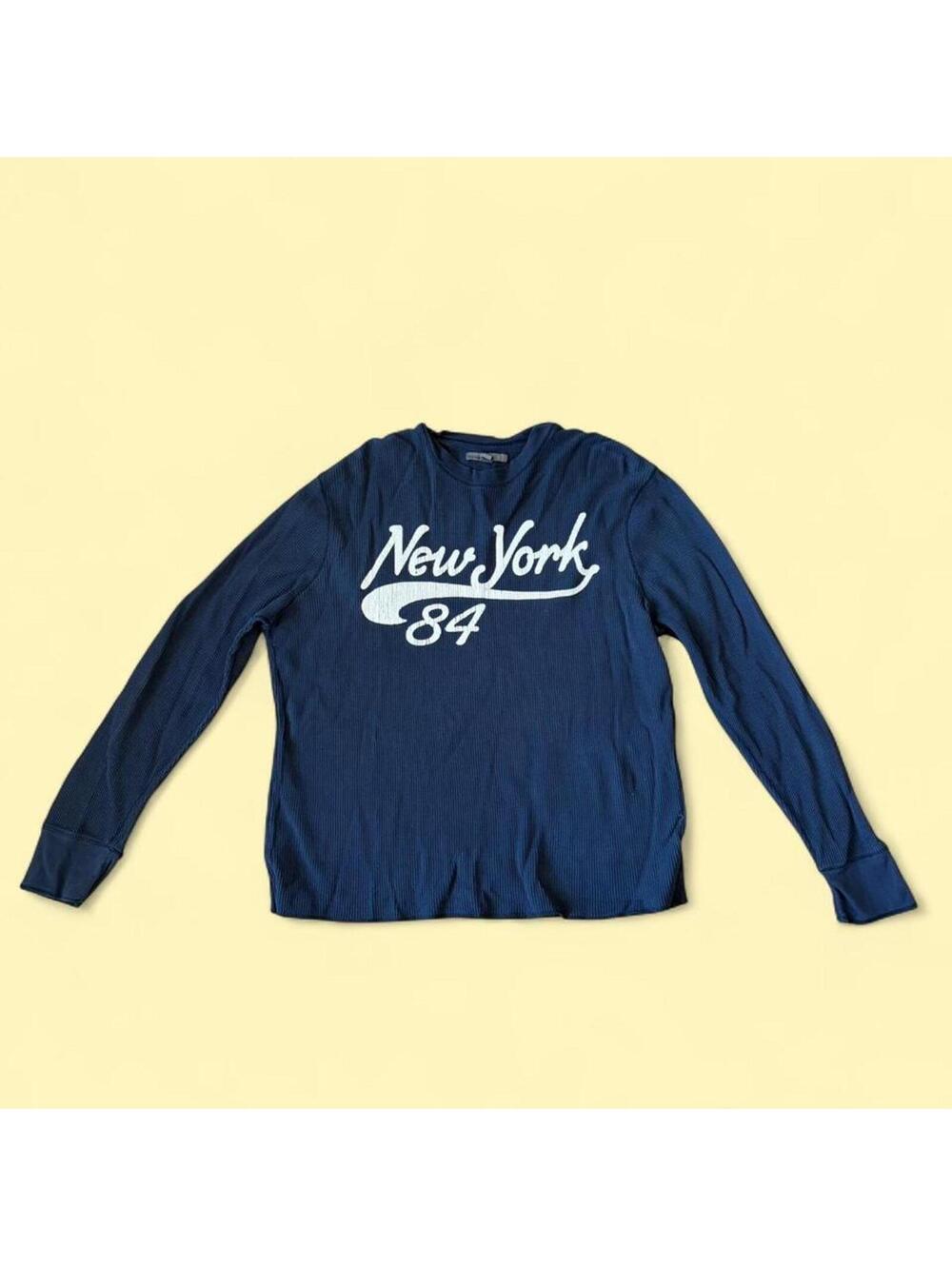 Old Navy blue waffle knit New York 84 long sleeve shirt